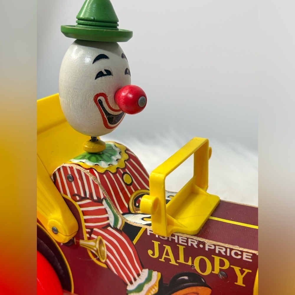 (189)Fisher-Price Jalopy Clown Toy with Red and Yellow Accents - Picture 6 of 7